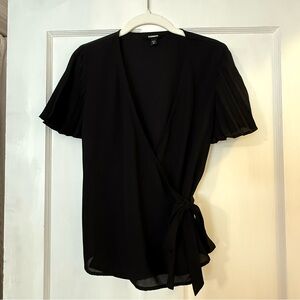 Express Black Wrap Top